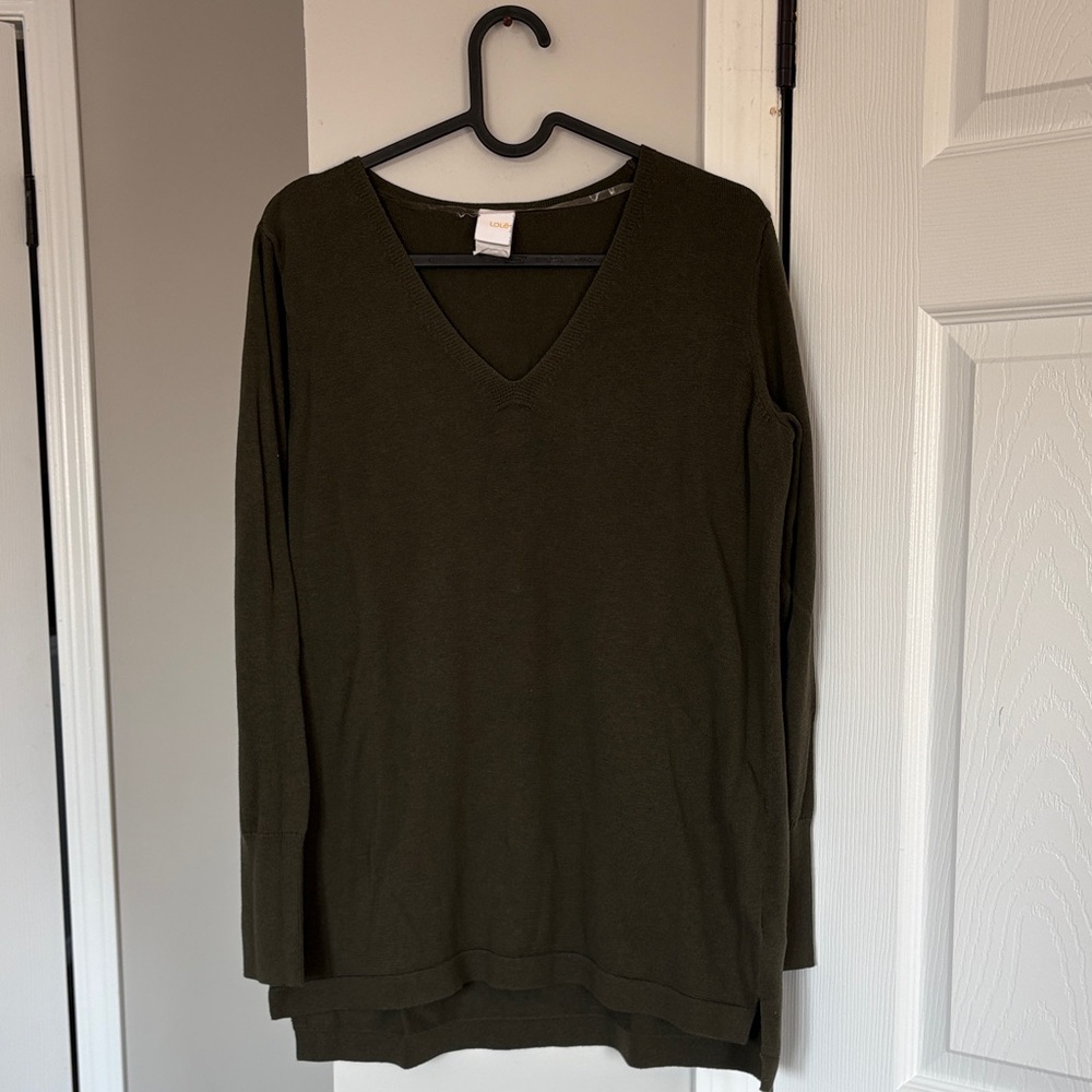 Lole V-Neck Sweater - Dark Olive